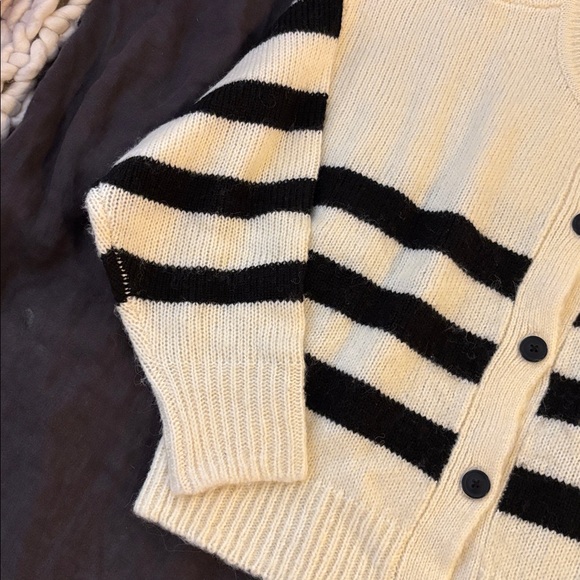 Darling Black and Cream Striped Sweater - Picture 6 of 9